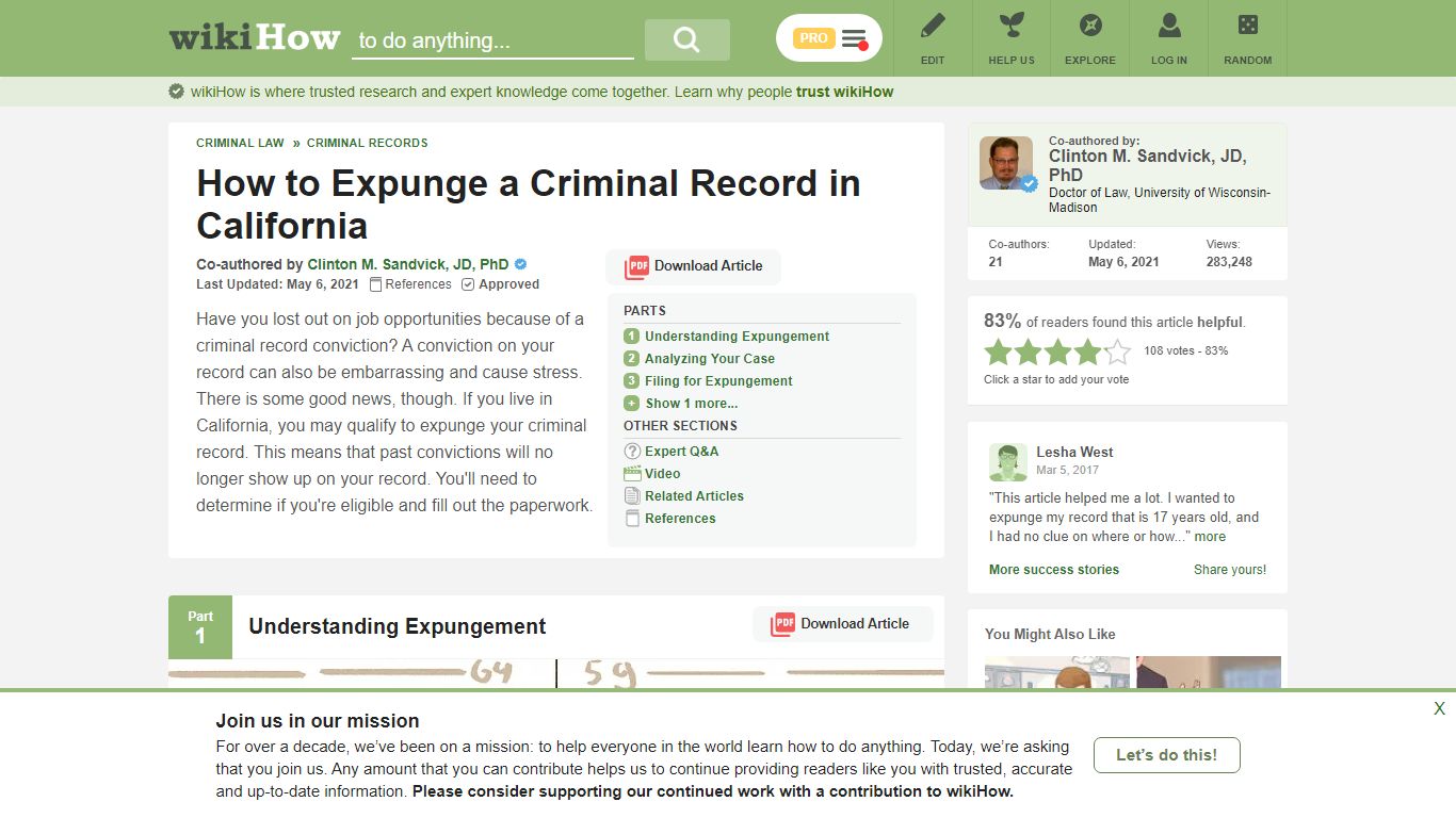 How to Expunge a Criminal Record in California (with Pictures) - wikiHow