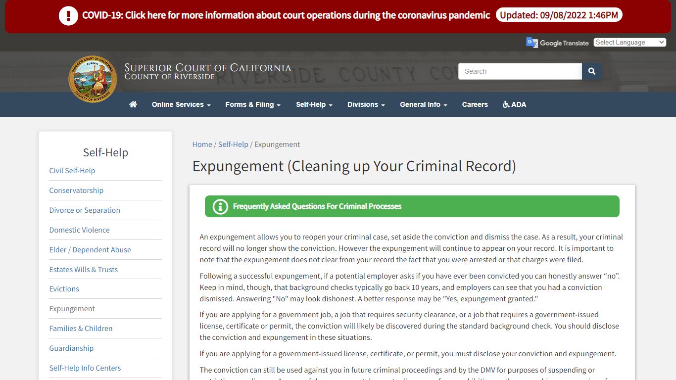 Expungement - California